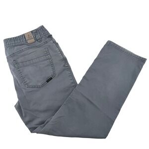 Prana Slim Fit Pants Mens 34x30 Gray Stretch Twill Outdoor Hiking Chino Outdoor